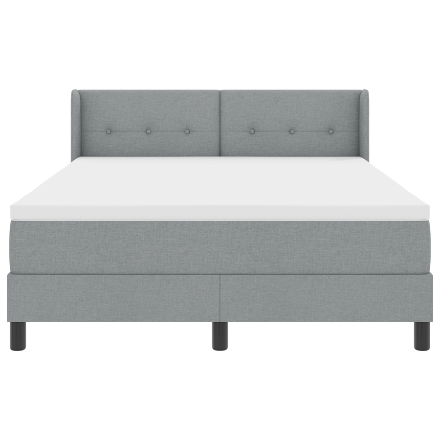 Boxspringbed met matras stof lichtgrijs 140x200 cm