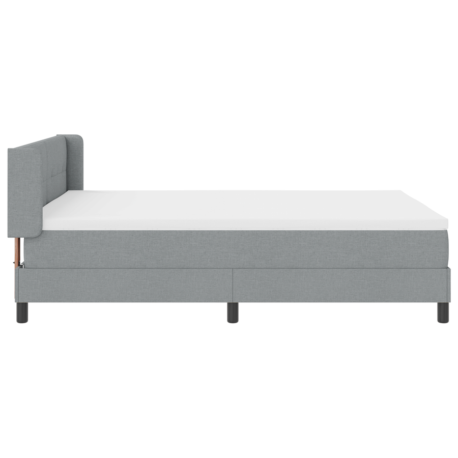Boxspringbed met matras stof lichtgrijs 140x200 cm