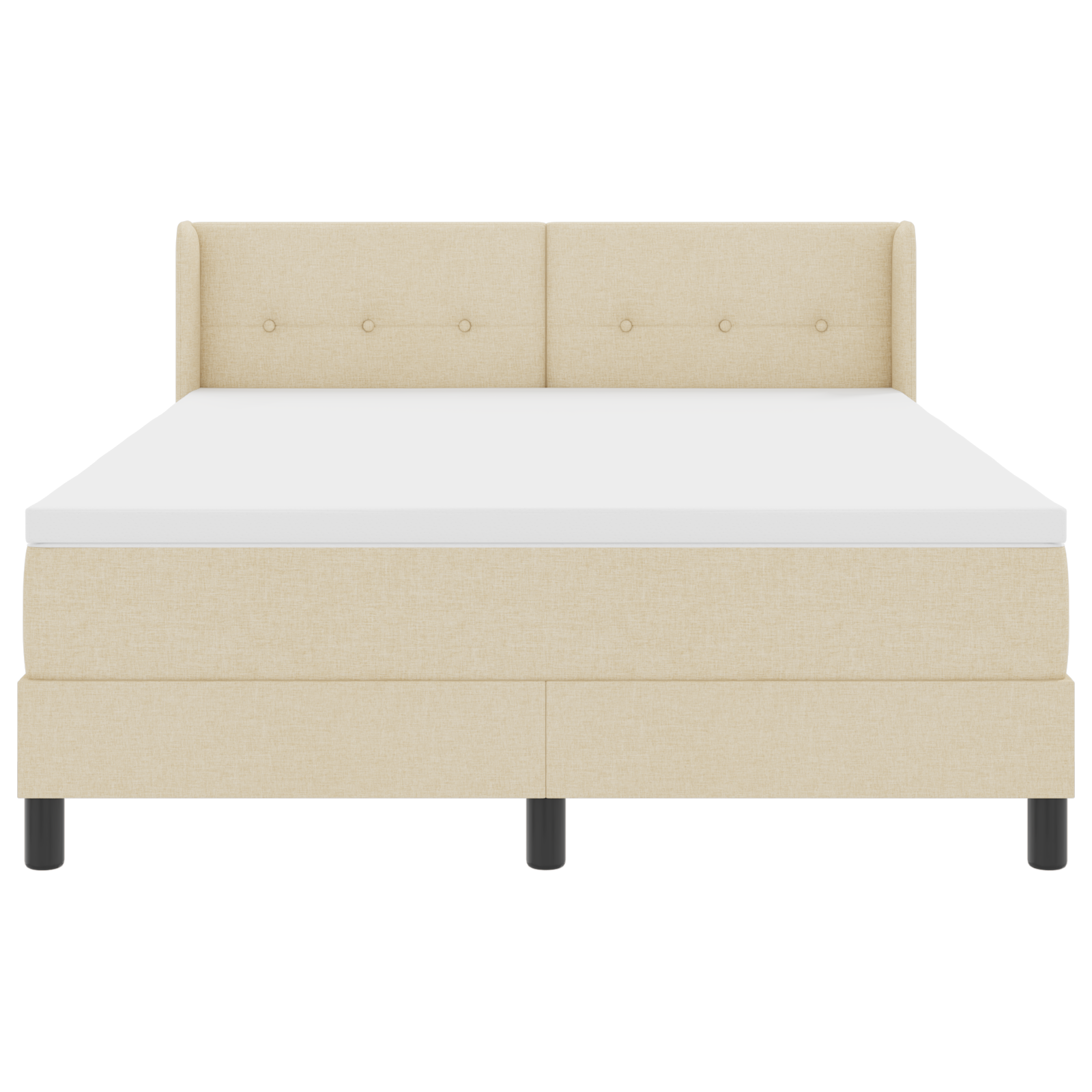 Boxspringbed met matras stof crèmekleurig 140x200 cm