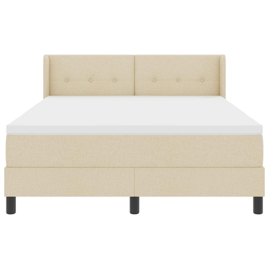 Boxspringbed met matras stof crèmekleurig 140x200 cm