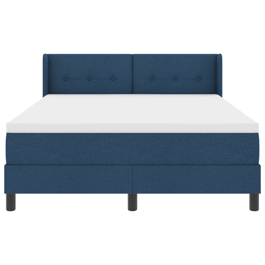 boxspringbed met matras stof blauw 140x200 cm