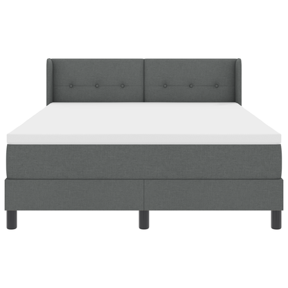 Boxspringbed met matras stof donkergrijs 160x200 cm