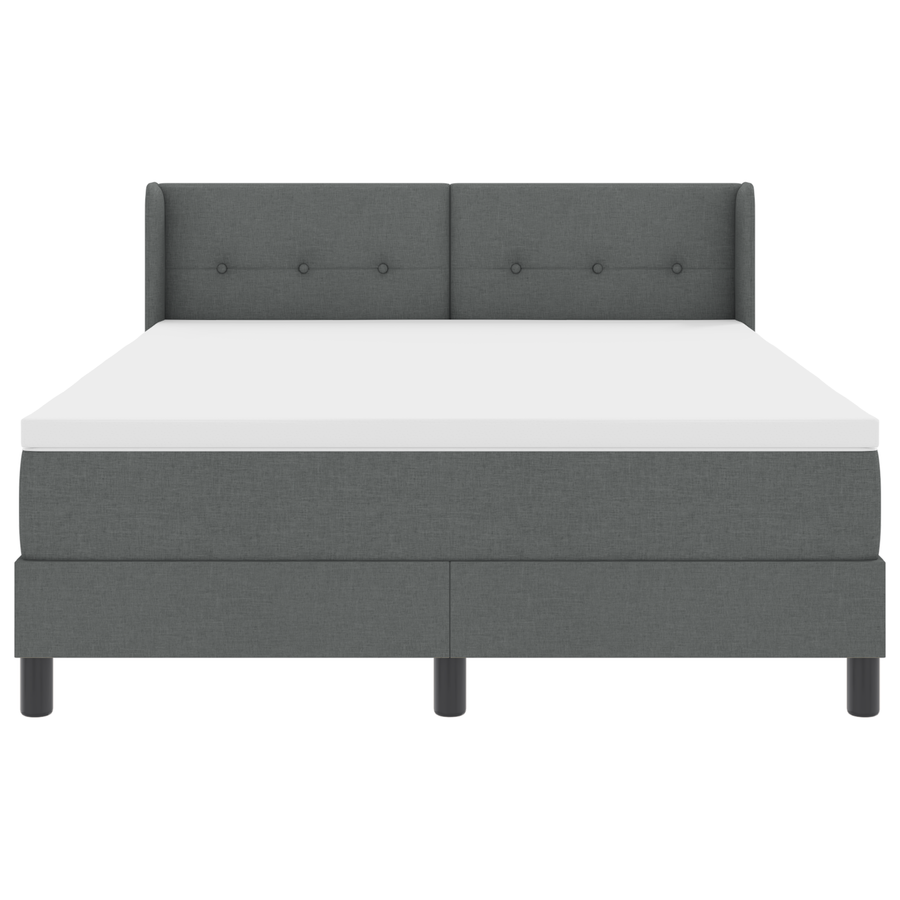 Boxspringbed met matras stof donkergrijs 160x200 cm