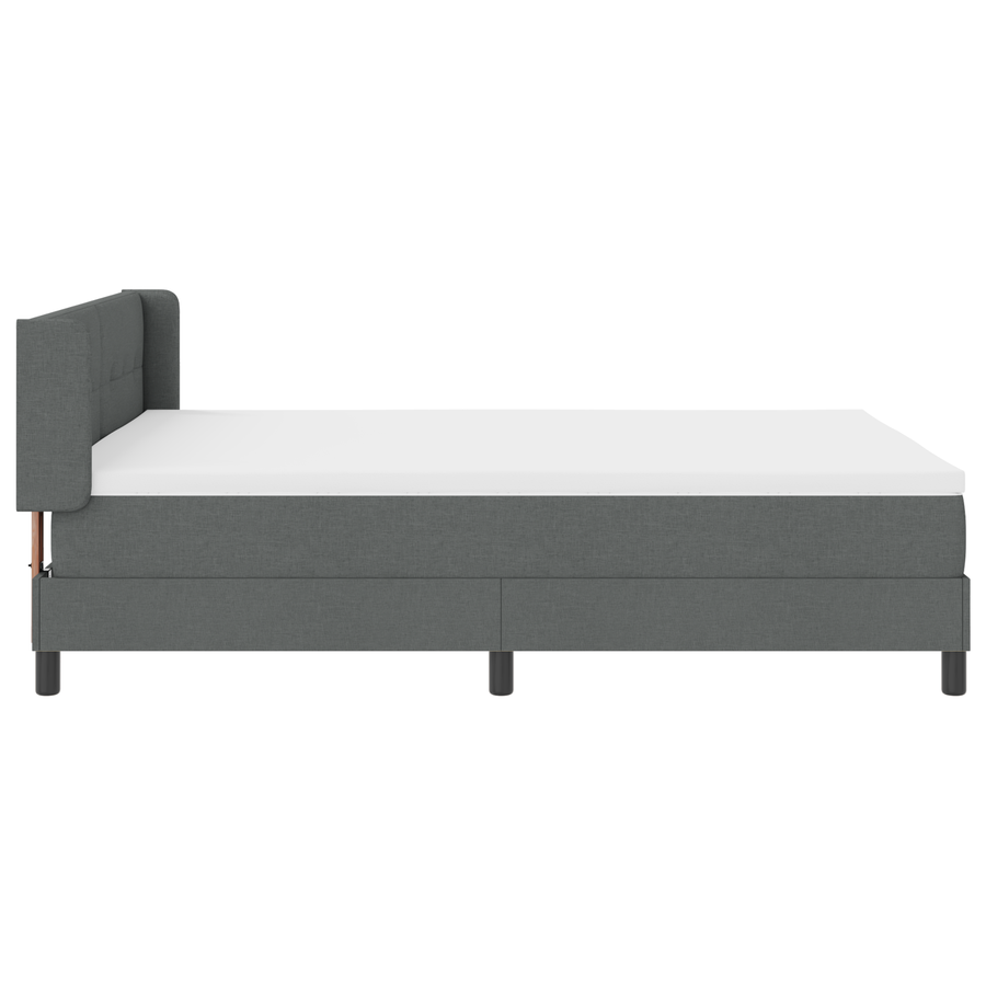 Boxspringbed met matras stof donkergrijs 160x200 cm