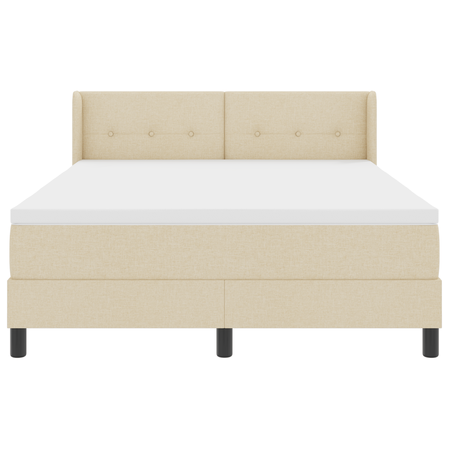 Boxspringbed met matras stof crèmekleurig 160x200 cm