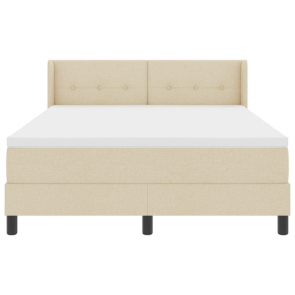 Boxspringbed met matras stof crèmekleurig 160x200 cm