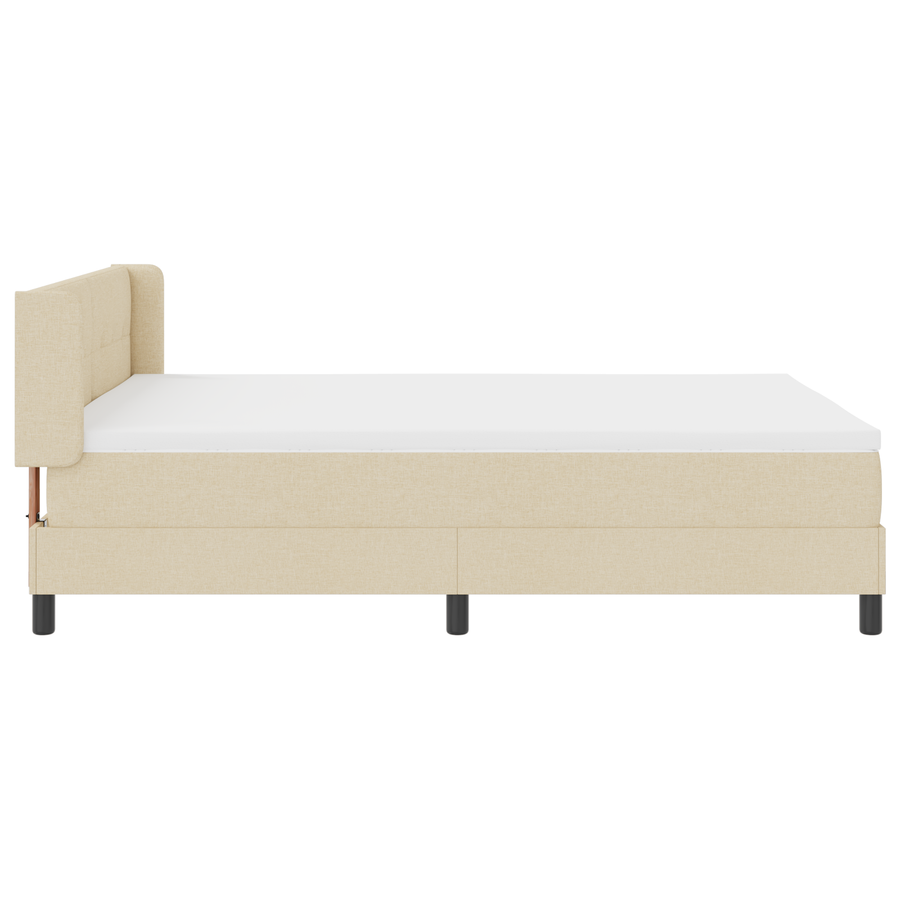 Boxspringbed met matras stof crèmekleurig 160x200 cm