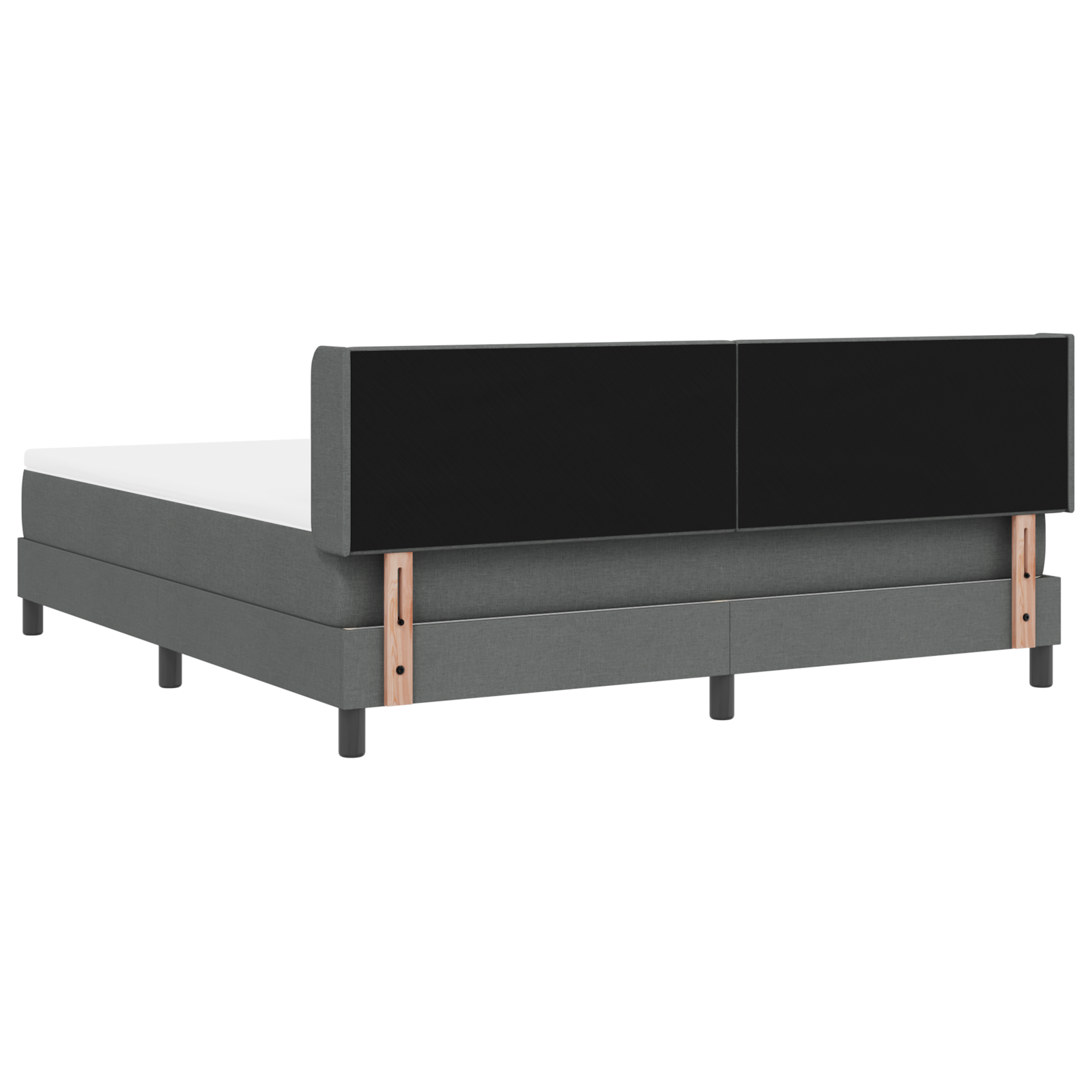 Boxspringbed met matras stof donkergrijs 180x200 cm
