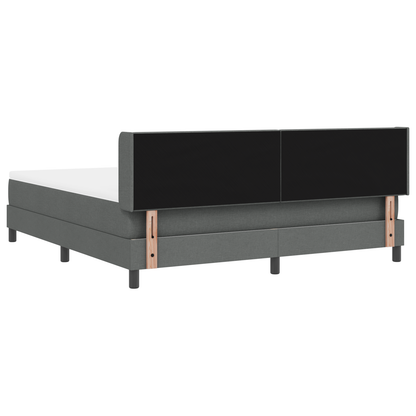 Boxspringbed met matras stof donkergrijs 180x200 cm