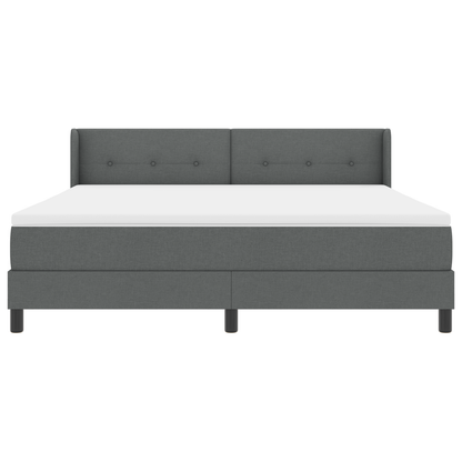 Boxspringbed met matras stof donkergrijs 180x200 cm