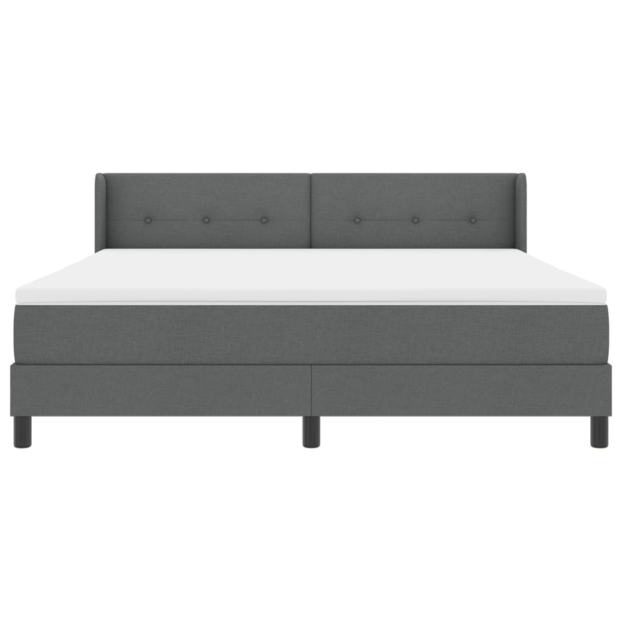 Boxspringbed met matras stof donkergrijs 180x200 cm