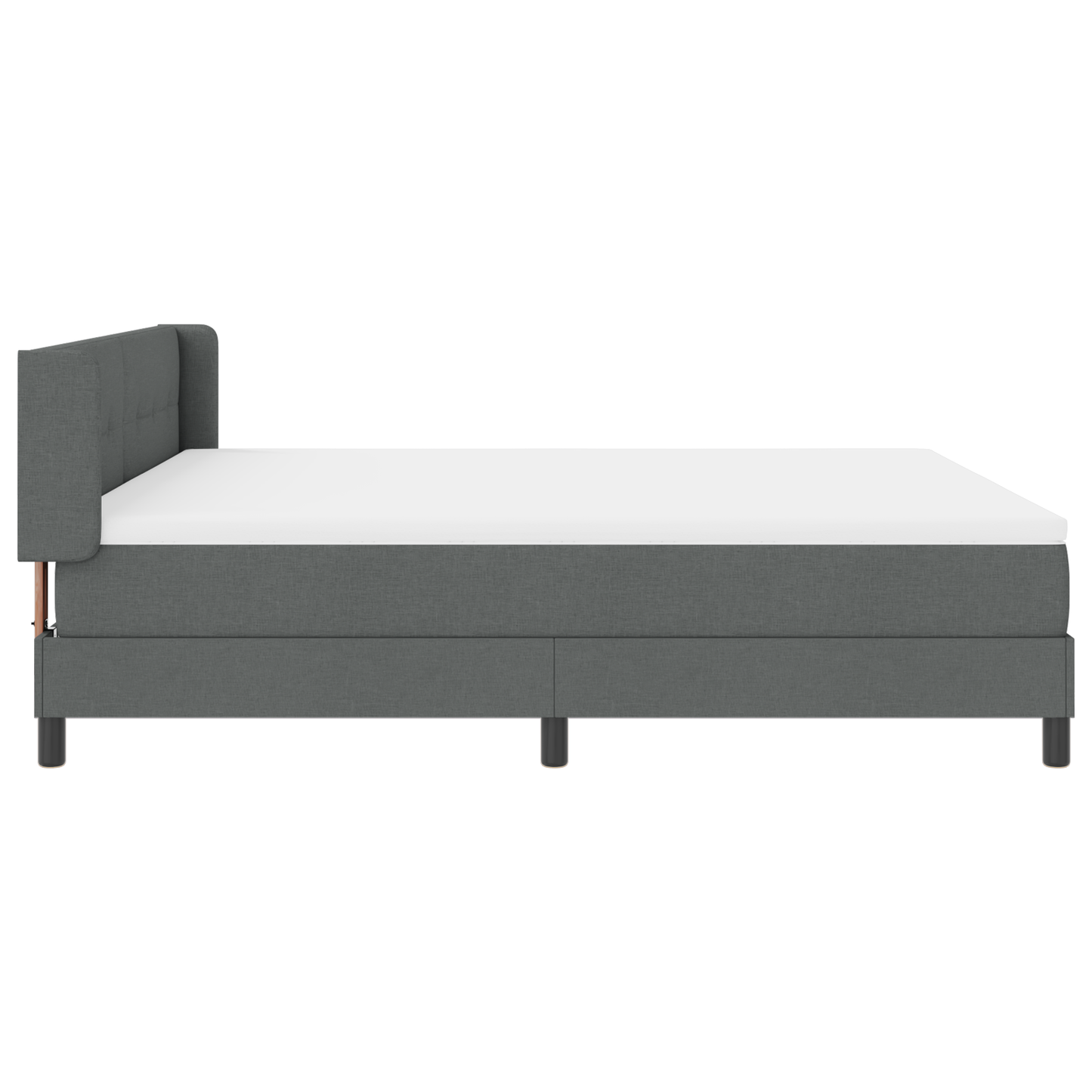 Boxspringbed met matras stof donkergrijs 180x200 cm