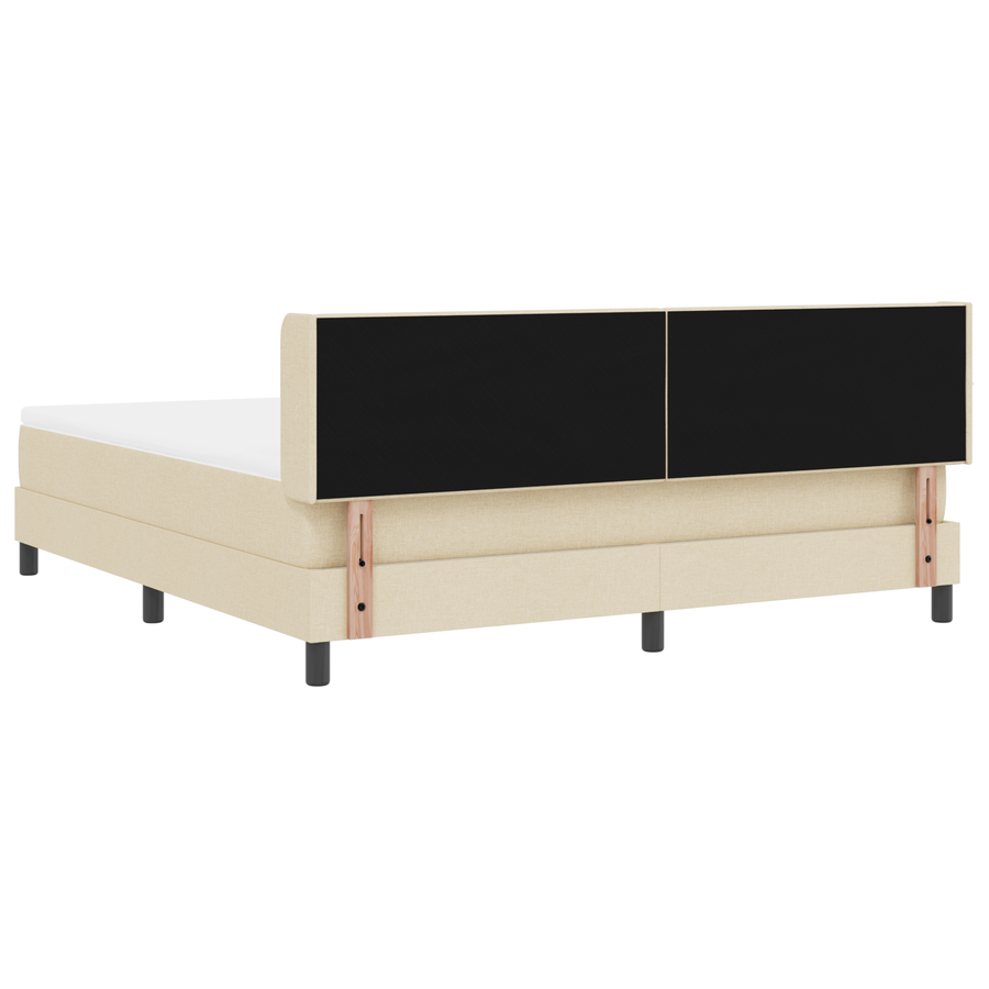 Boxspringbed met matras stof crèmekleurig 180x200 cm