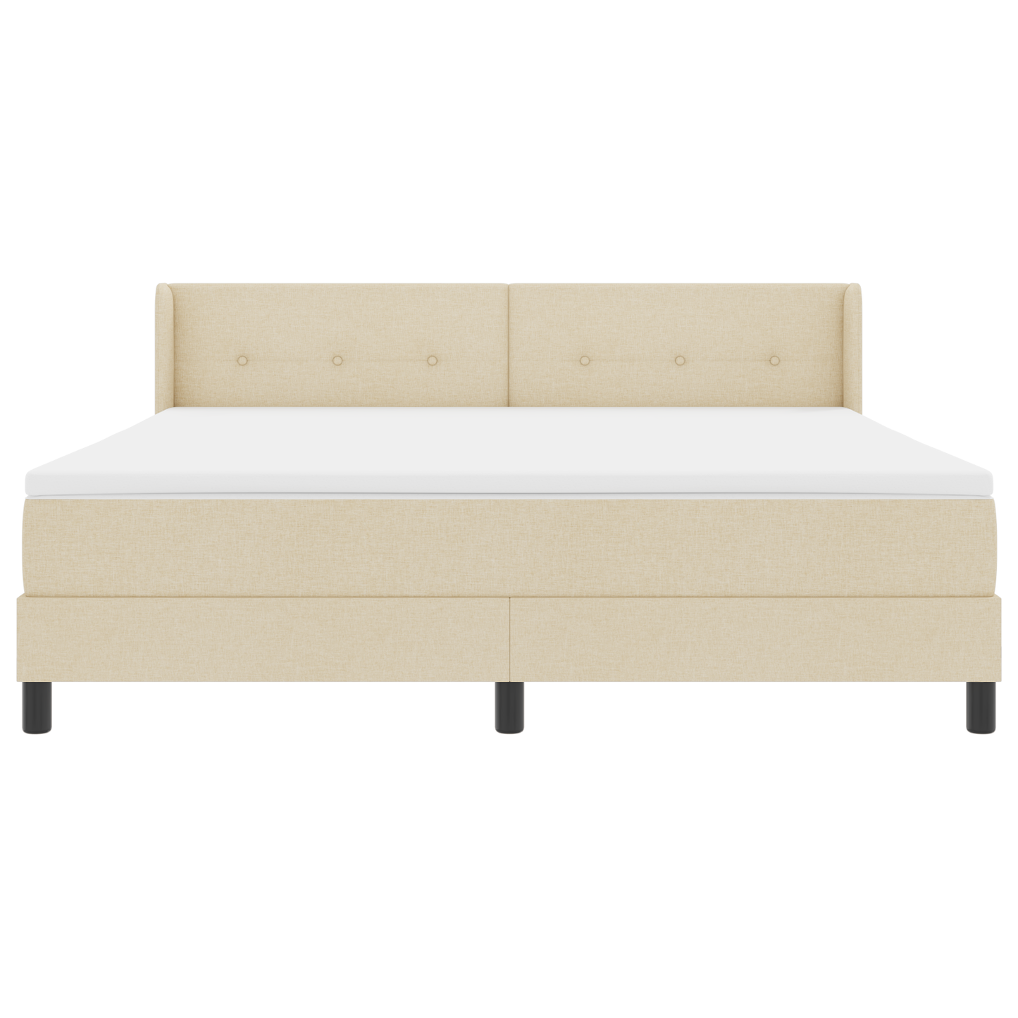 Boxspringbed met matras stof crèmekleurig 180x200 cm