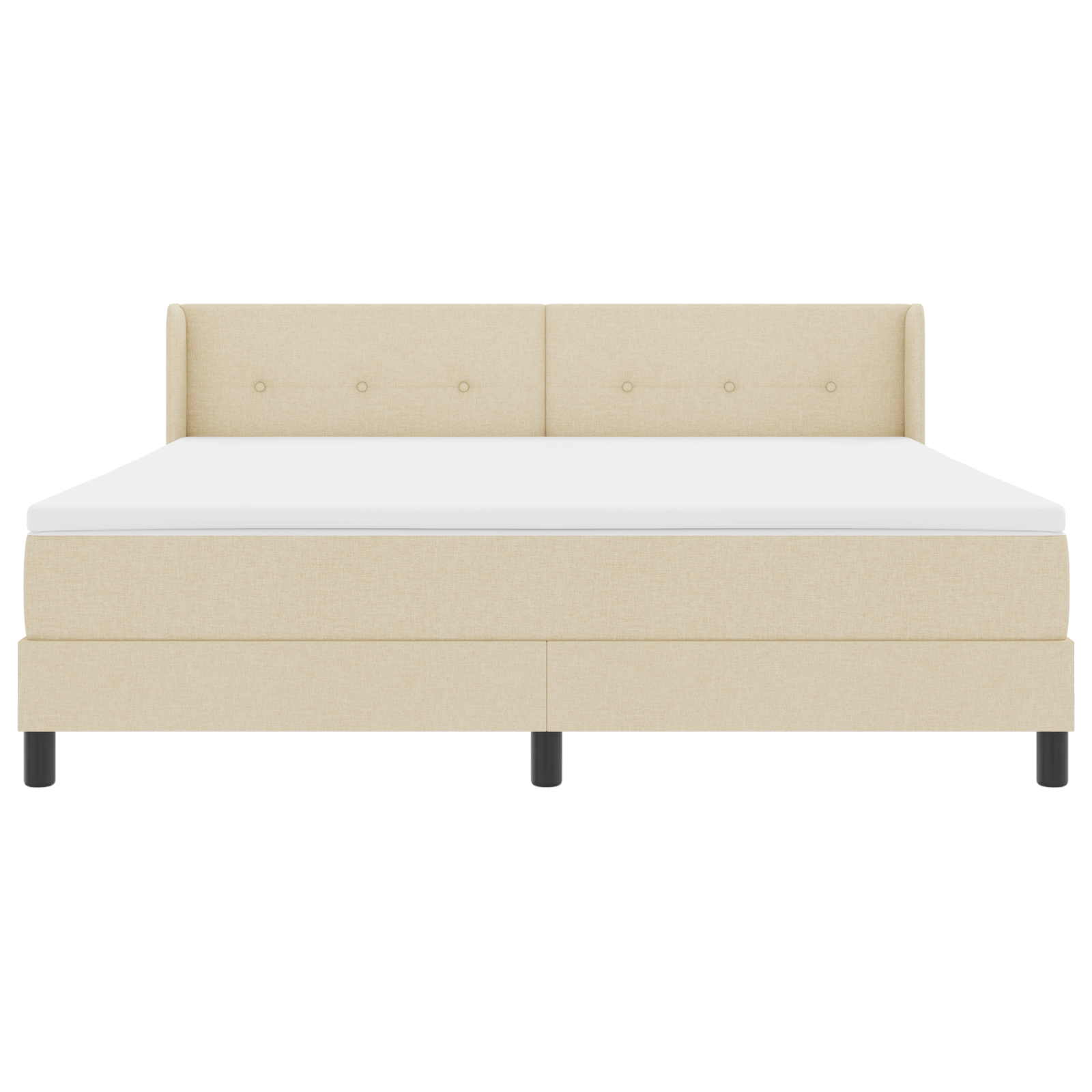 Boxspringbed met matras stof crèmekleurig 180x200 cm