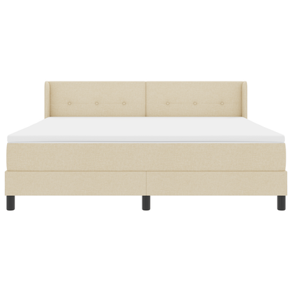 Boxspringbed met matras stof crèmekleurig 180x200 cm