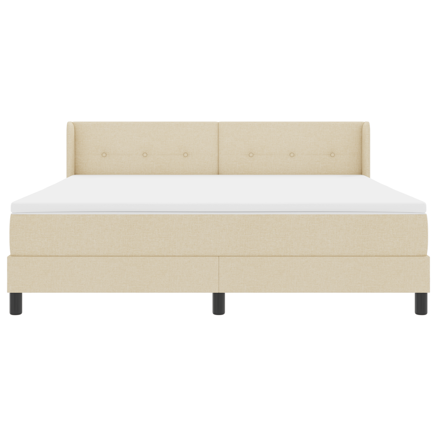 Boxspringbed met matras stof crèmekleurig 180x200 cm