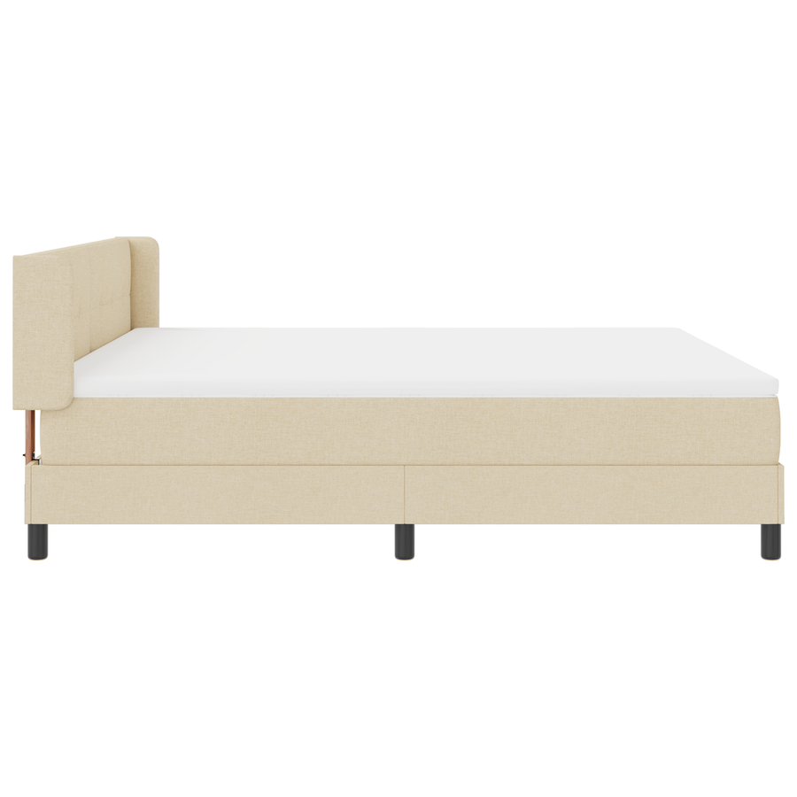 Boxspringbed met matras stof crèmekleurig 180x200 cm