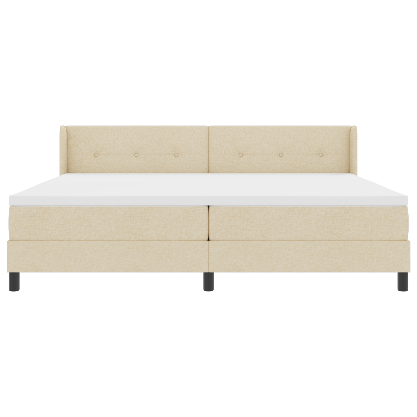 Boxspringbed met matras stof crèmekleurig 200x200 cm