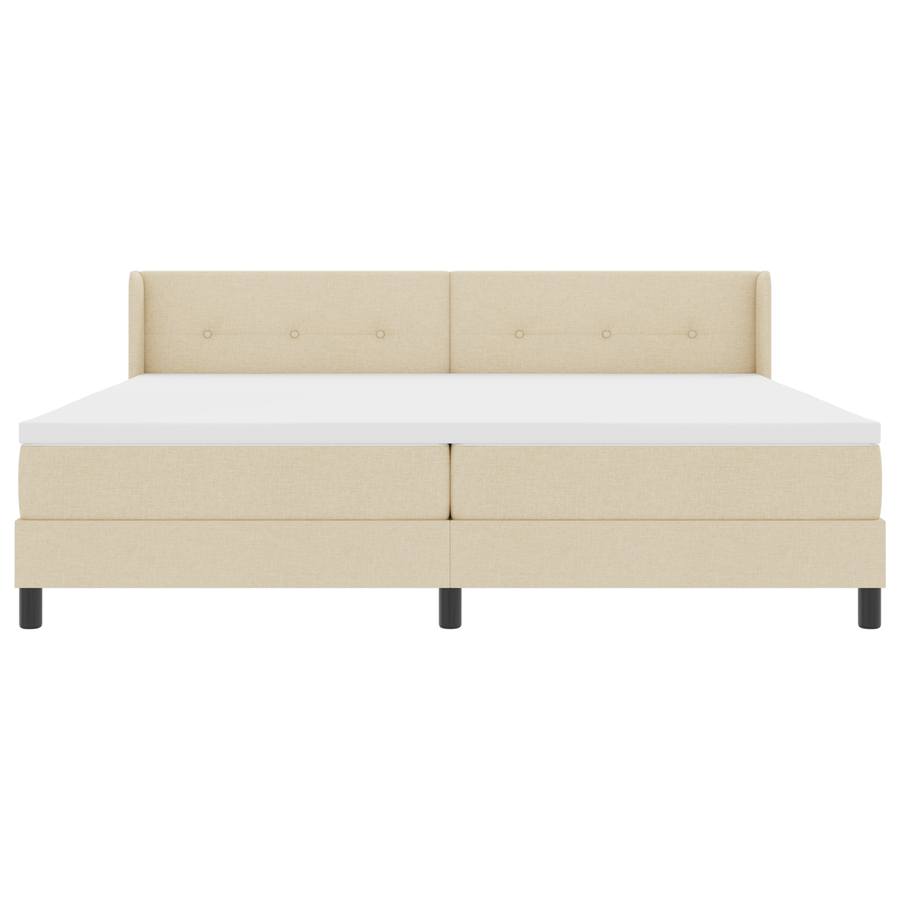Boxspringbed met matras stof crèmekleurig 200x200 cm