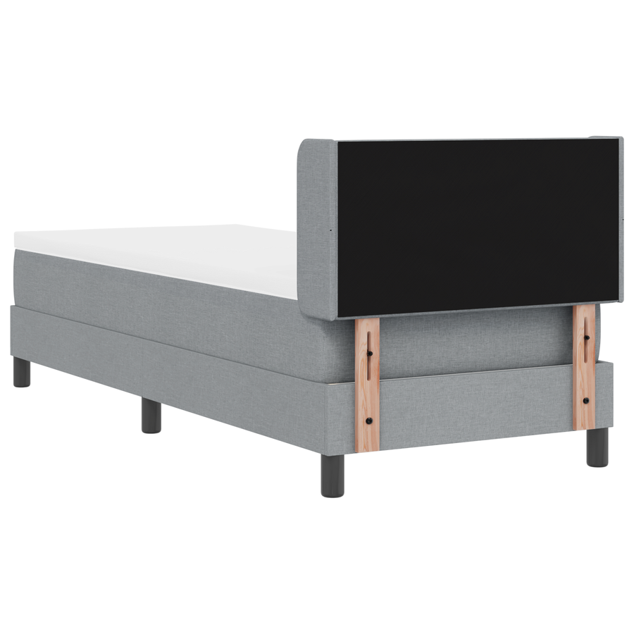 Boxspringbed met matras stof lichtgrijs 80x200 cm