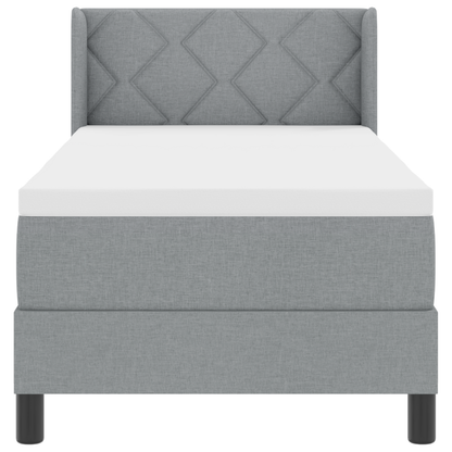 Boxspringbed met matras stof lichtgrijs 80x200 cm