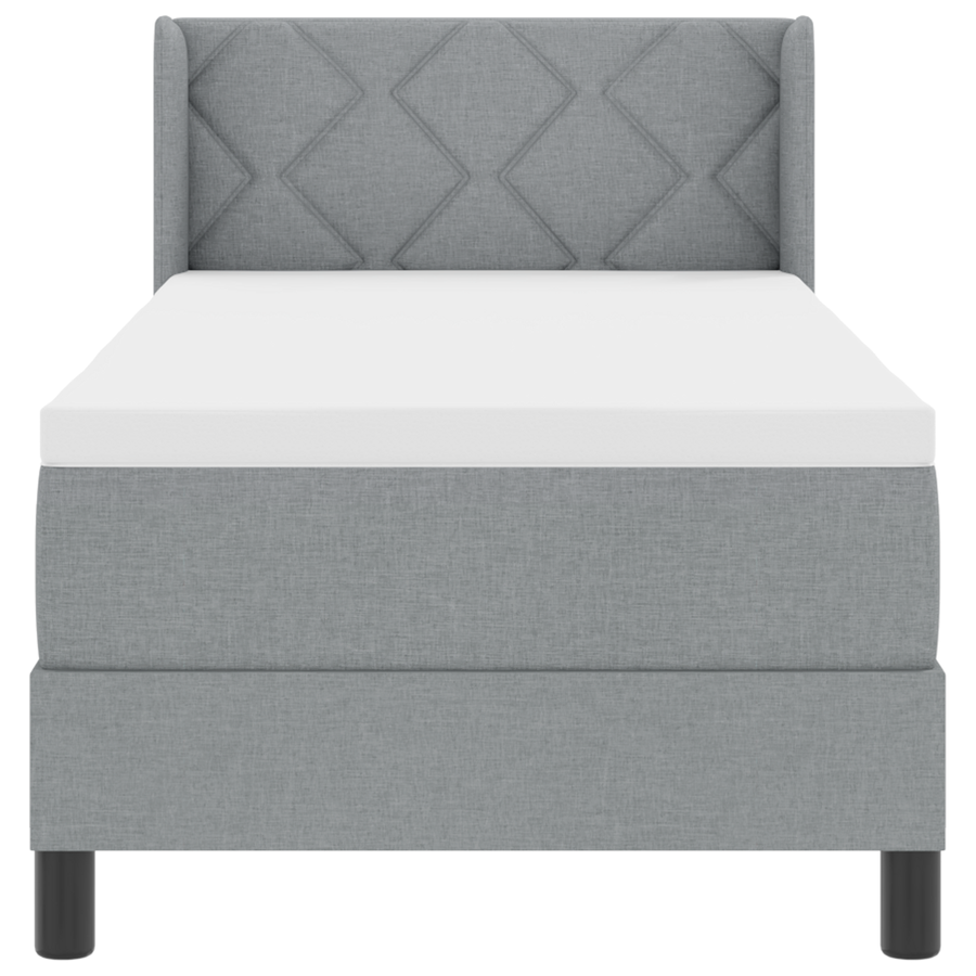 Boxspringbed met matras stof lichtgrijs 80x200 cm