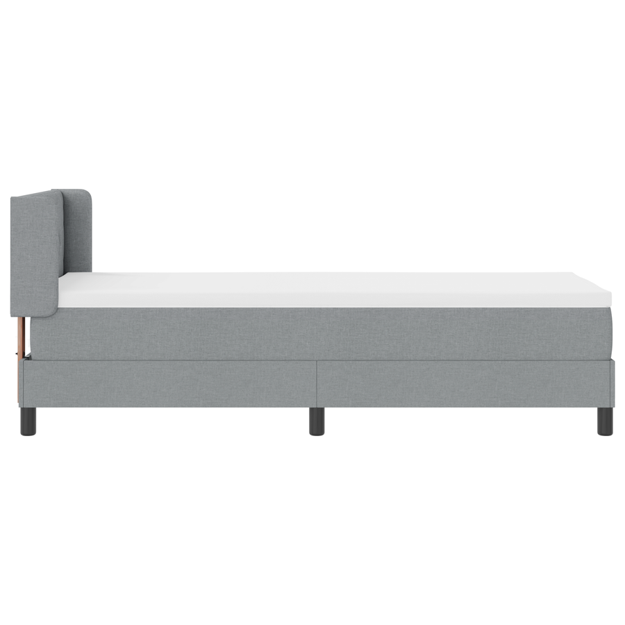 Boxspringbed met matras stof lichtgrijs 80x200 cm