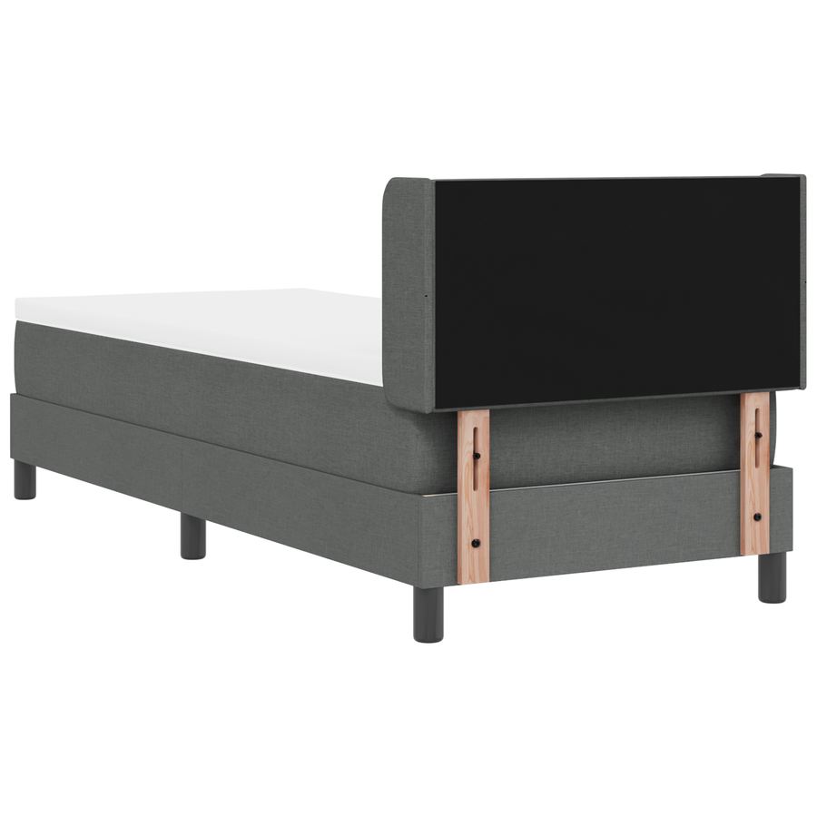 Boxspringbed met matras stof donkergrijs 80x200 cm