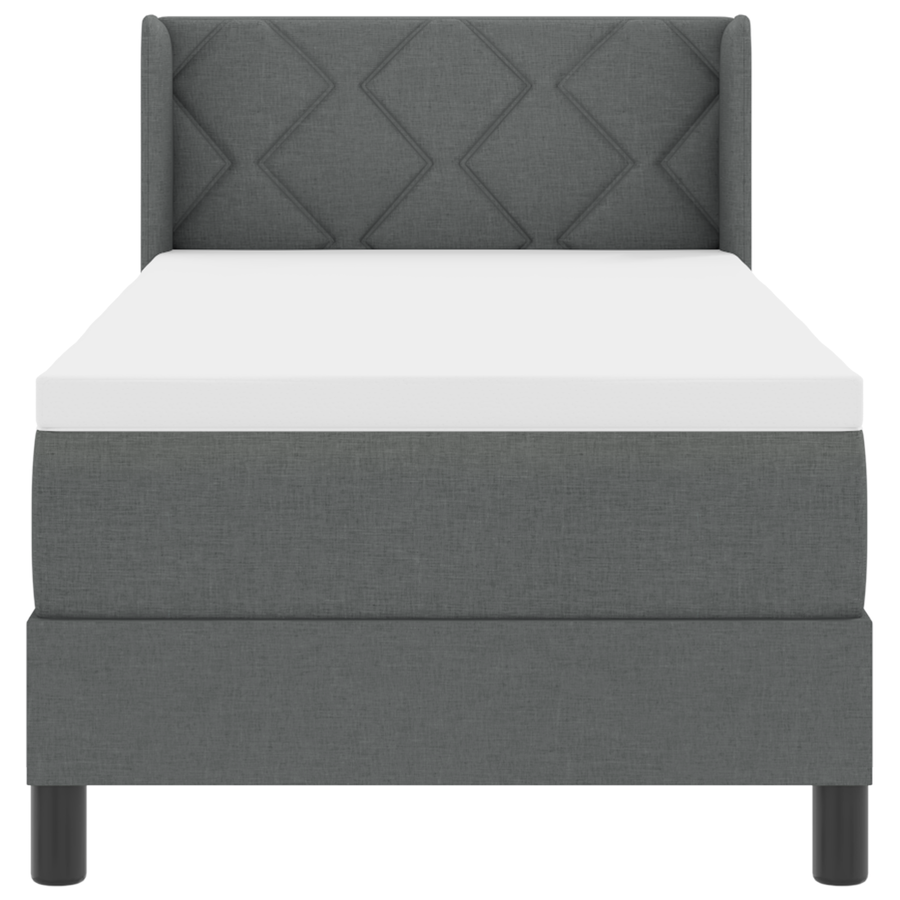 Boxspringbed met matras stof donkergrijs 80x200 cm