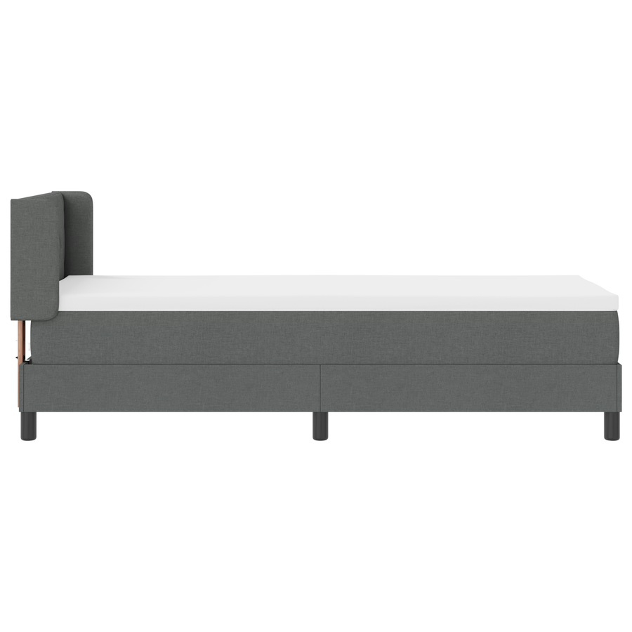 Boxspringbed met matras stof donkergrijs 80x200 cm