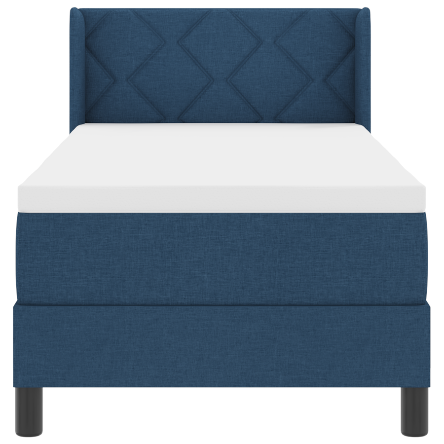Boxspringbed met matras stof blauw 80x200 cm