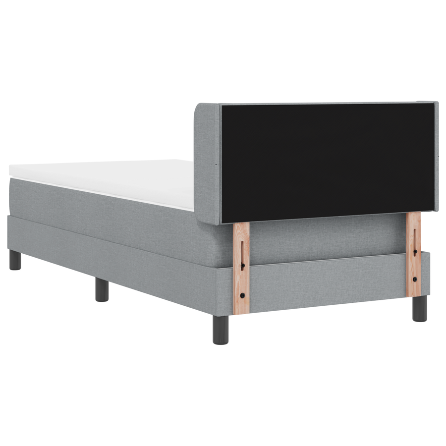 Boxspringbed met matras stof lichtgrijs 90x200 cm