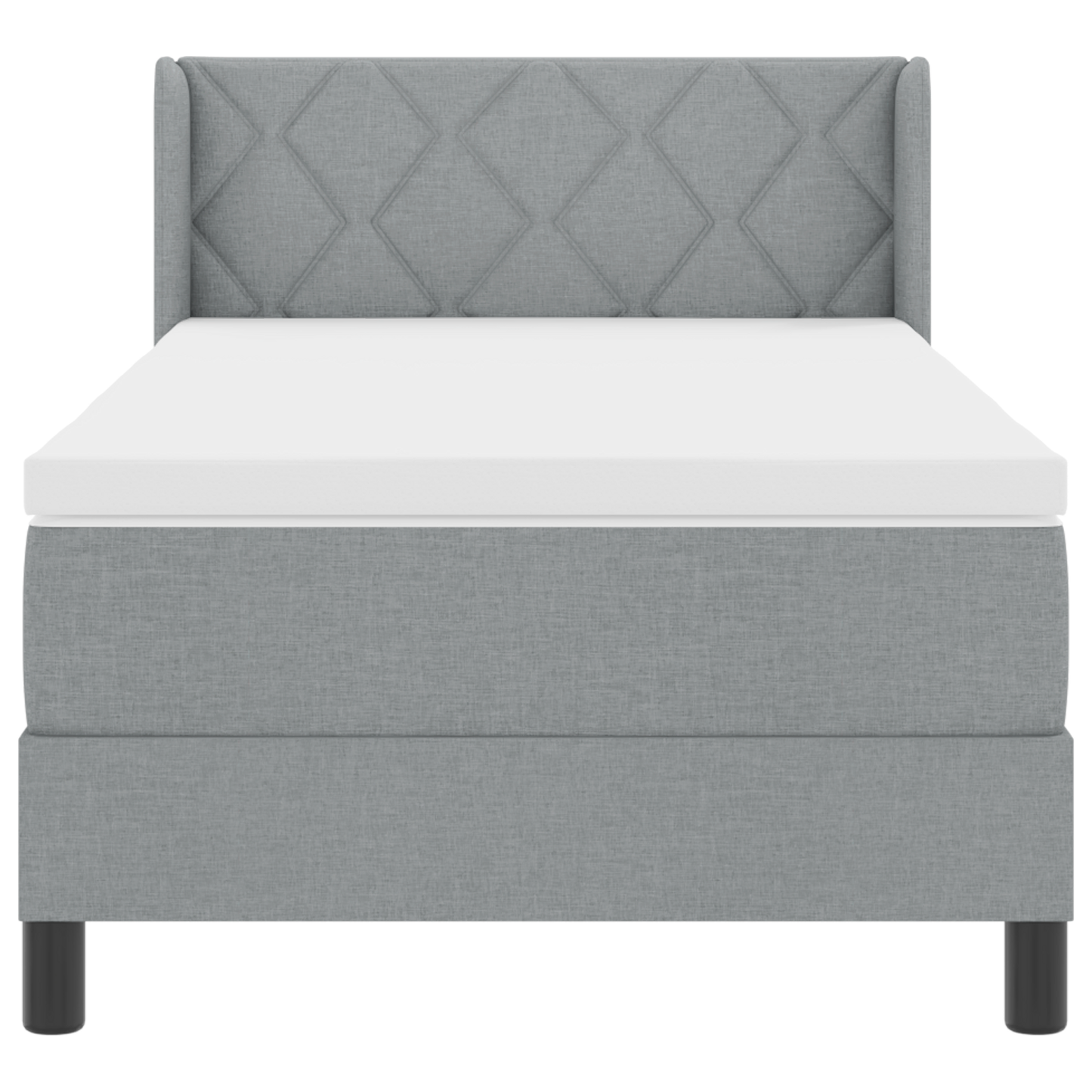 Boxspringbed met matras stof lichtgrijs 90x200 cm