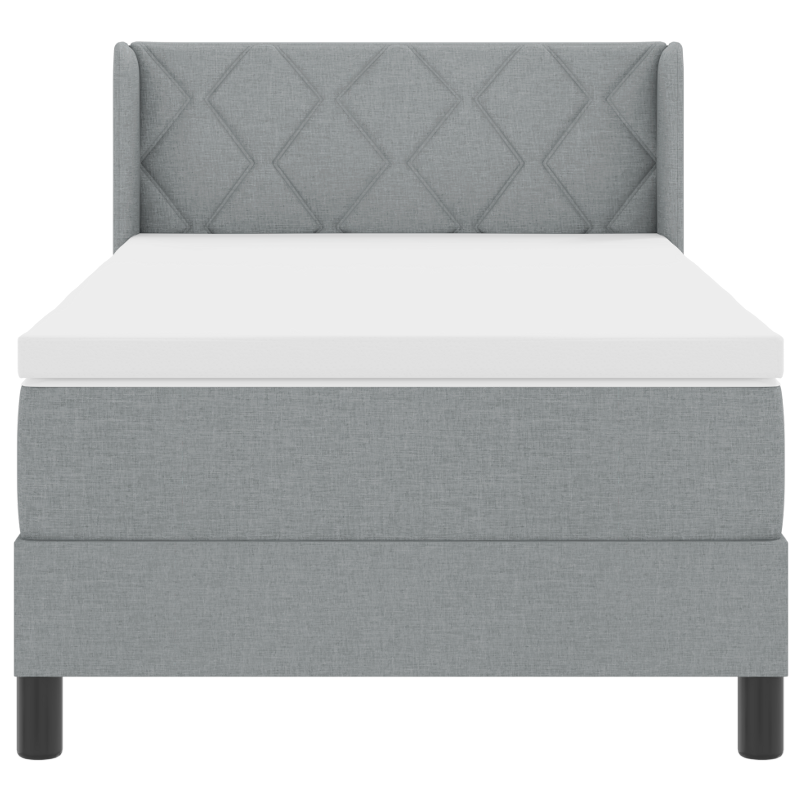 Boxspringbed met matras stof lichtgrijs 90x200 cm