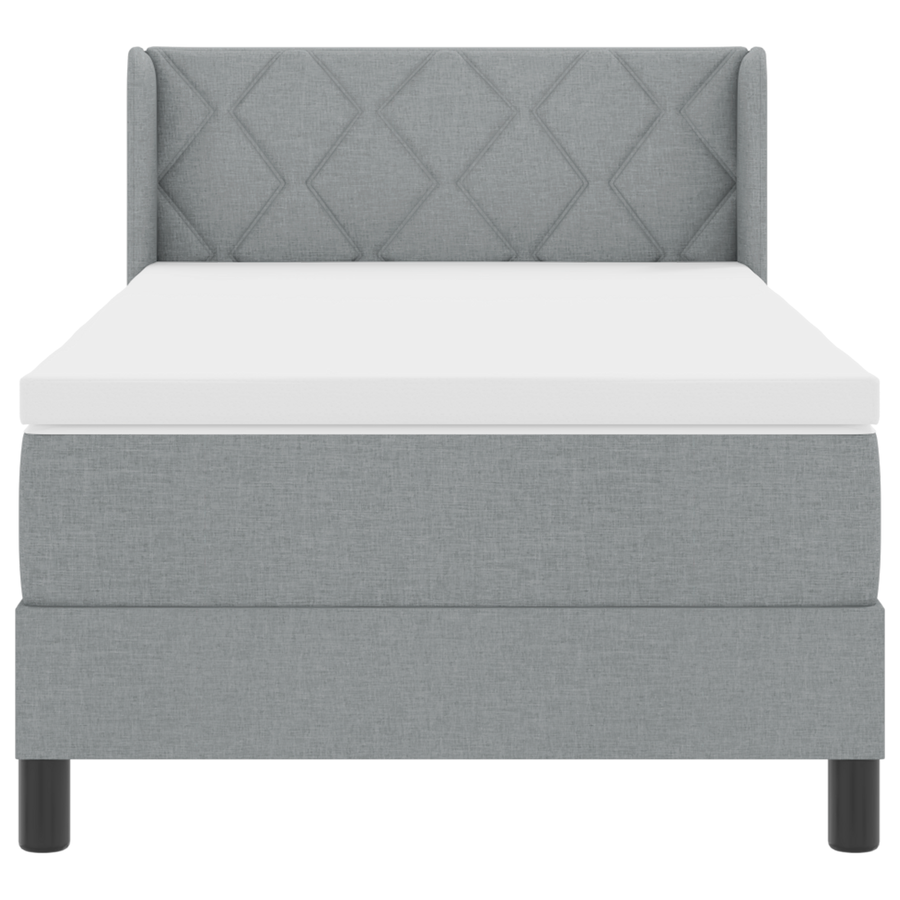 Boxspringbed met matras stof lichtgrijs 90x200 cm