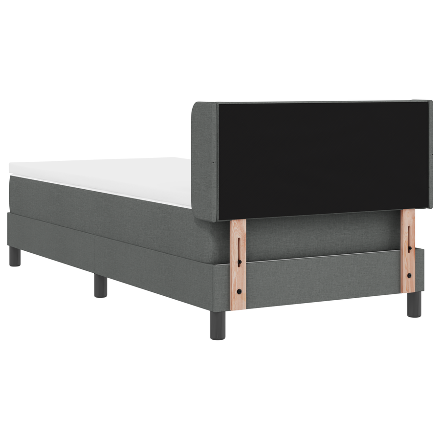 Boxspringbed met matras stof donkergrijs 90x200 cm