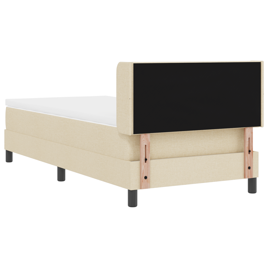 Boxspringbed met matras stof crèmekleurig 100x200 cm