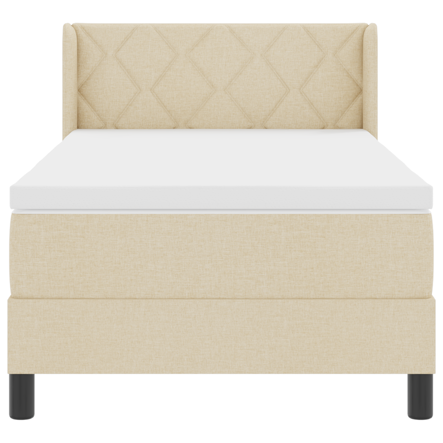 Boxspringbed met matras stof crèmekleurig 100x200 cm