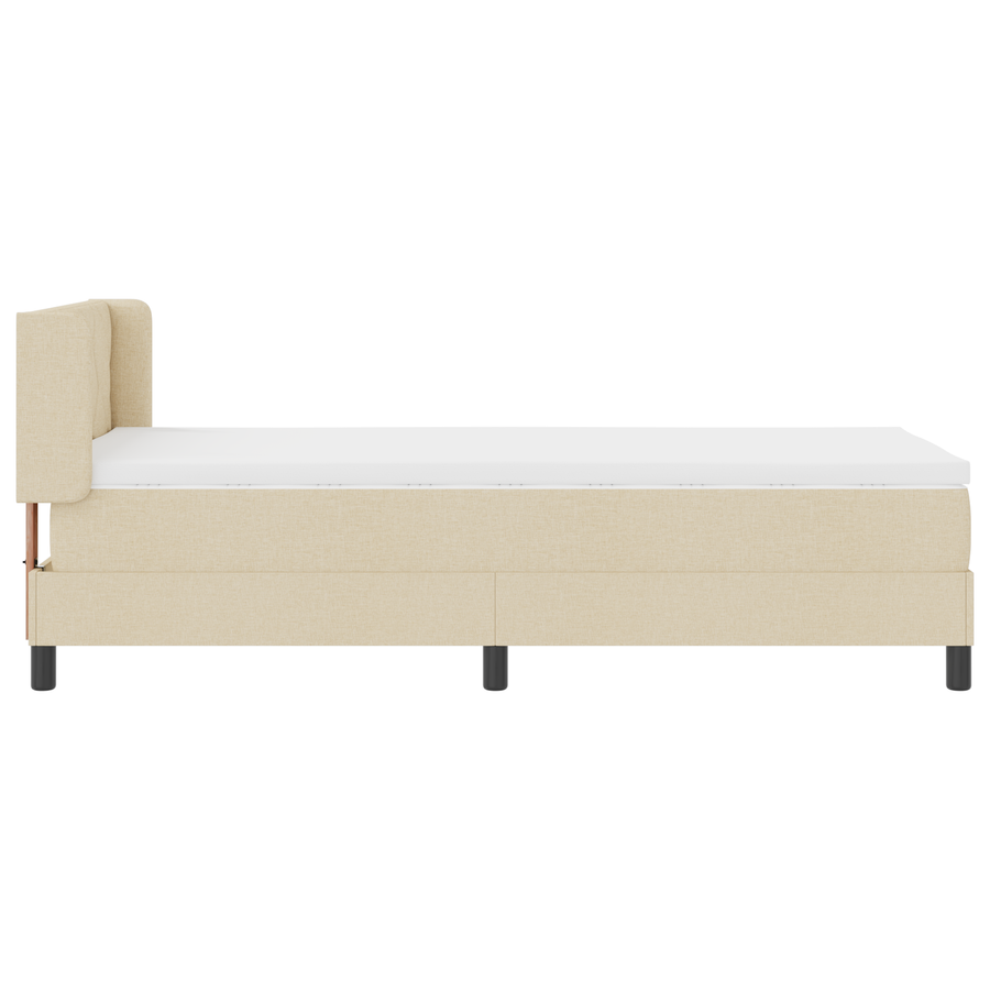 Boxspringbed met matras stof crèmekleurig 100x200 cm