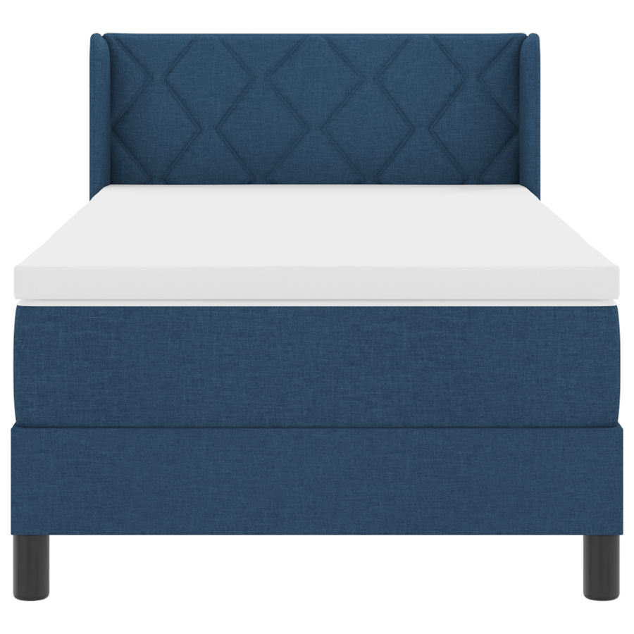 Boxspringbed met matras stof blauw 100x200 cm