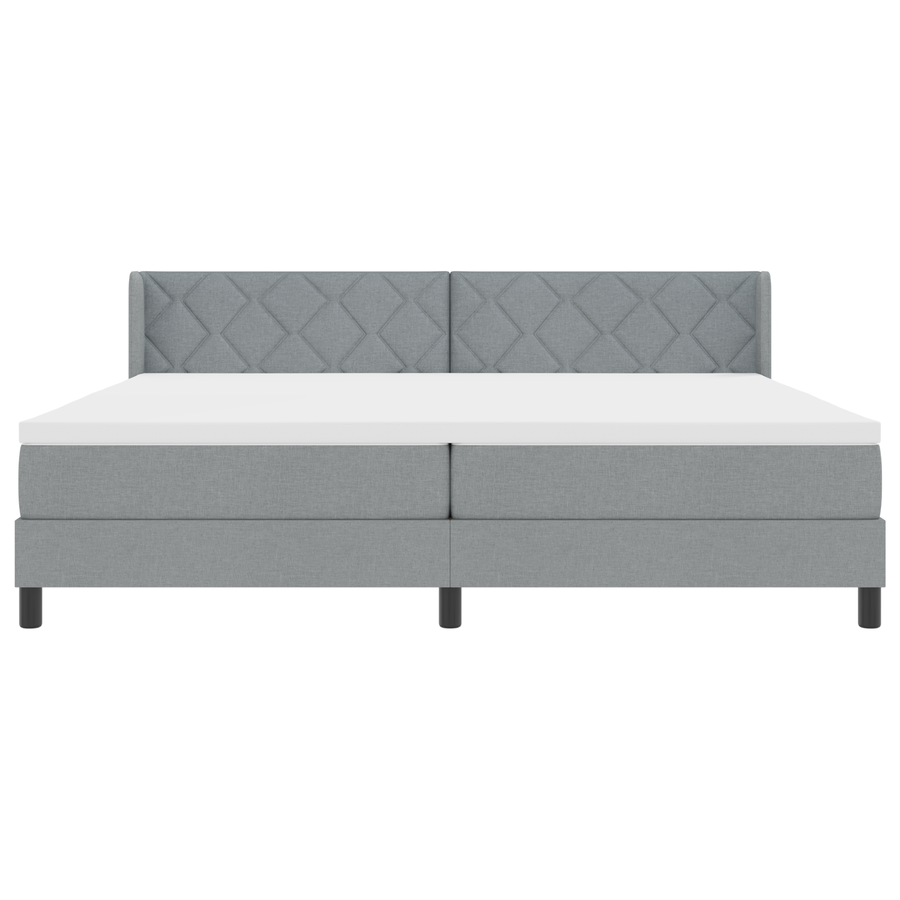 Boxspringbed met matras stof lichtgrijs 200x200 cm