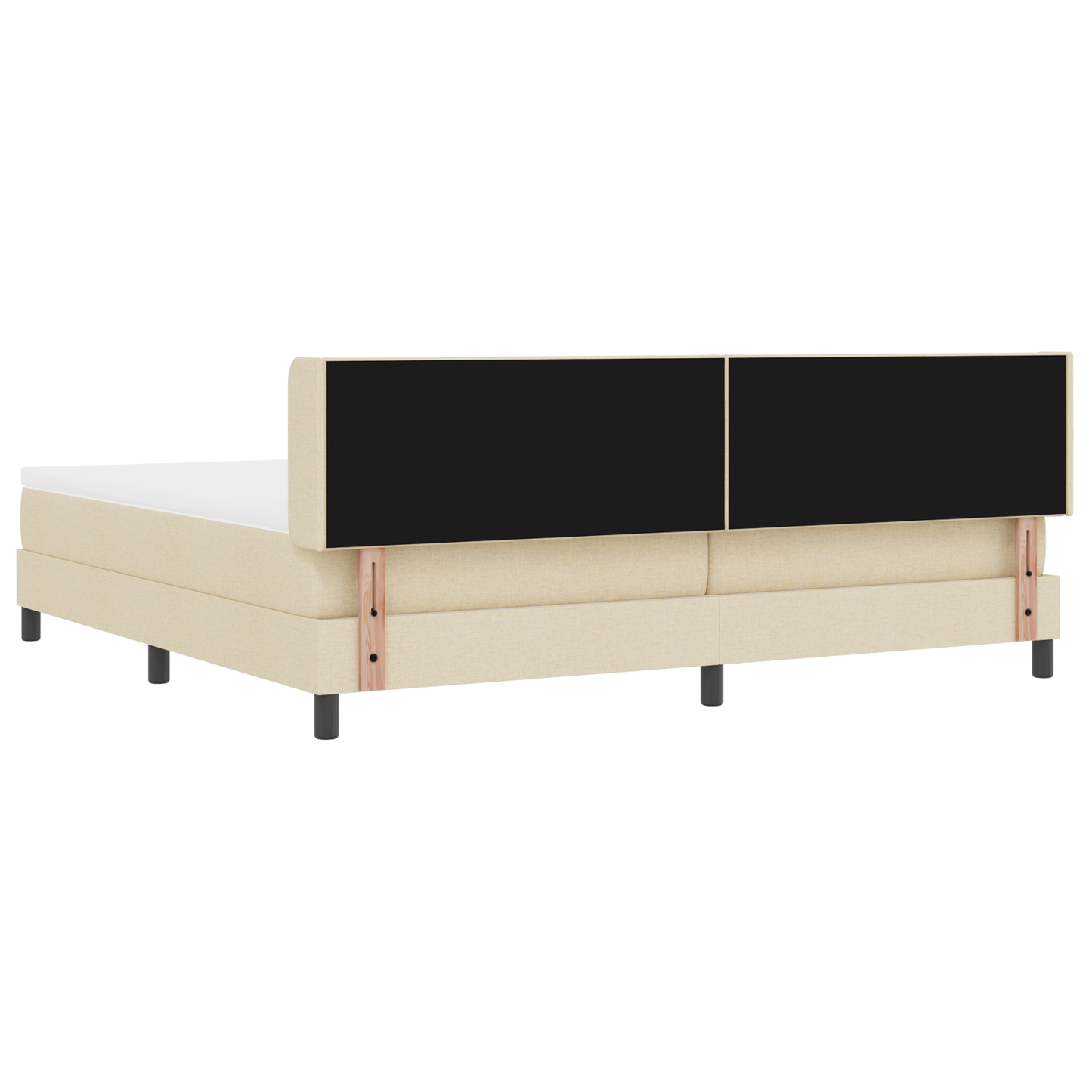Boxspringsbed met matras stof crèmekleurig 200x200 cm