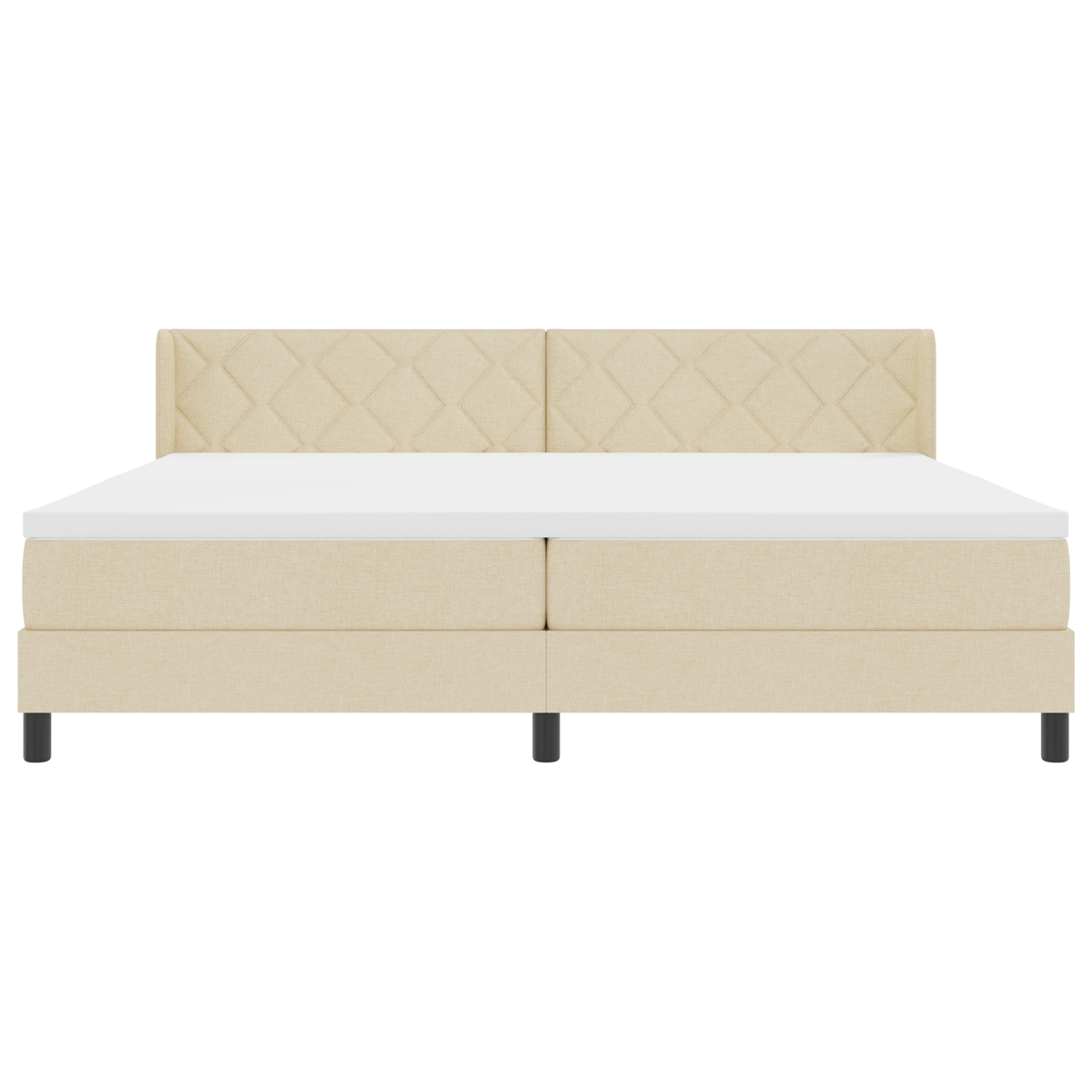 Boxspringsbed met matras stof crèmekleurig 200x200 cm