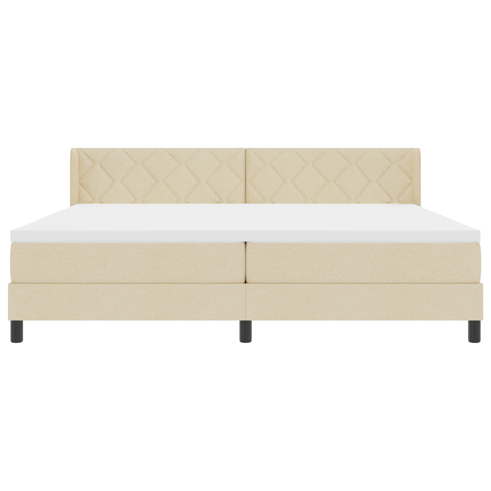 Boxspringsbed met matras stof crèmekleurig 200x200 cm
