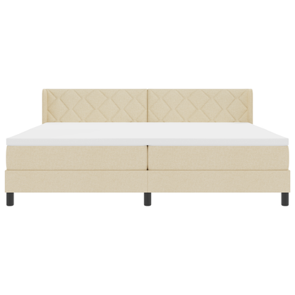 Boxspringsbed met matras stof crèmekleurig 200x200 cm