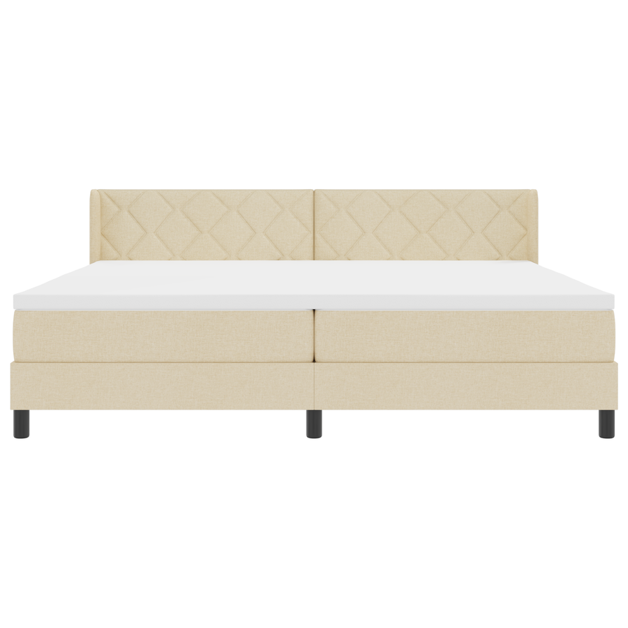 Boxspringsbed met matras stof crèmekleurig 200x200 cm