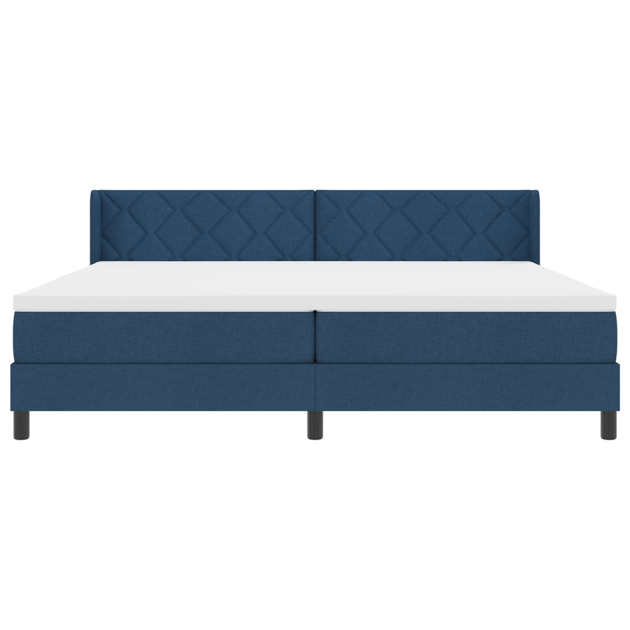 Boxspringbed met matras stof blauw 200x200 cm