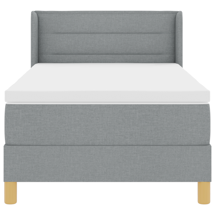 Boxspringbed met matras stof lichtgrijs 80x200 cm