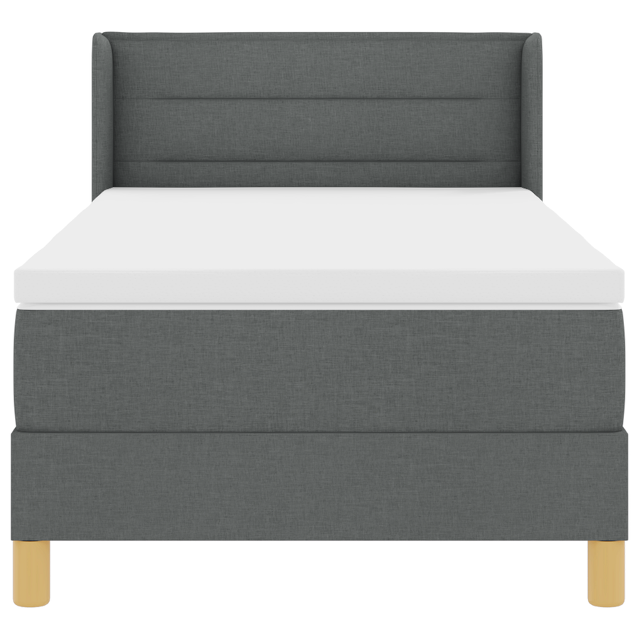 Boxspringbed met matras stof donkergrijs 80x200 cm